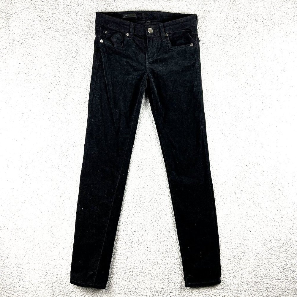 Kut from Kloth Corduroy Jeans Womens 4 Black Velvet Diana Skinny Mid Rise 29x30